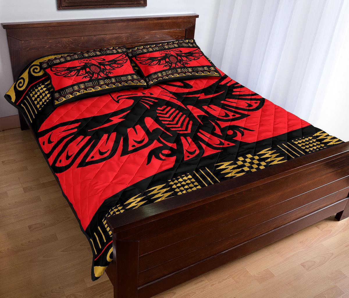 Thunderbird Red Pattern Native American Quilt Bed Set LT10 - Wonder Print Shop