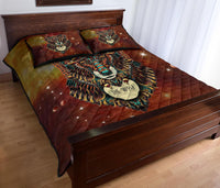 Brown Galaxy Wolf Native American Quilt Bed Set LT10 - Wonder Print Shop