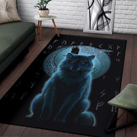 Viking Area Rug, Fenrir Viking Wolf and Moon RLT12 - Wonder Print Shop