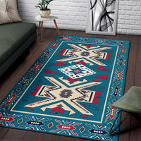 Blue Pink Pattern Native American Area Rug LT10 - Wonder Print Shop