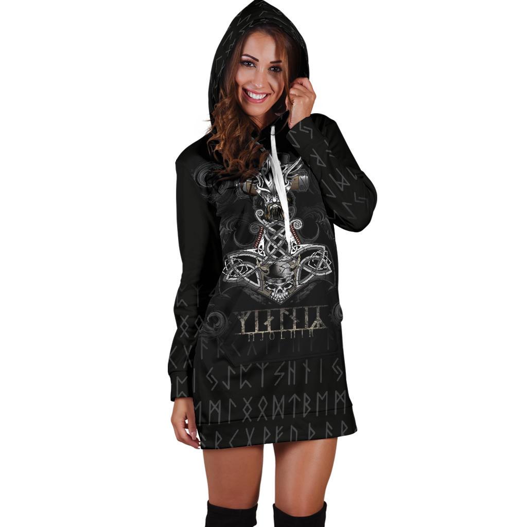 Viking Hoodie Dress Mjolnir RLT12 - Wonder Print Shop