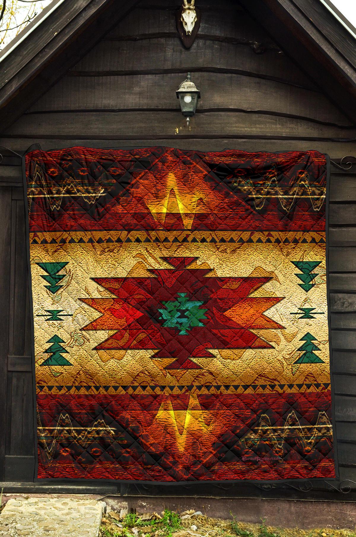 Southwest Brown Symbol Native American Premium Quilt LT10 - Wonder Print Shop
