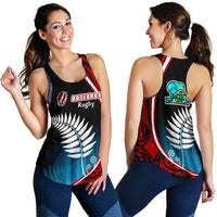 Aotearoa Rugby Black Maori Women Racerback Tank Kiwi and Silver Fern New Zealand - Wonder Print Shop