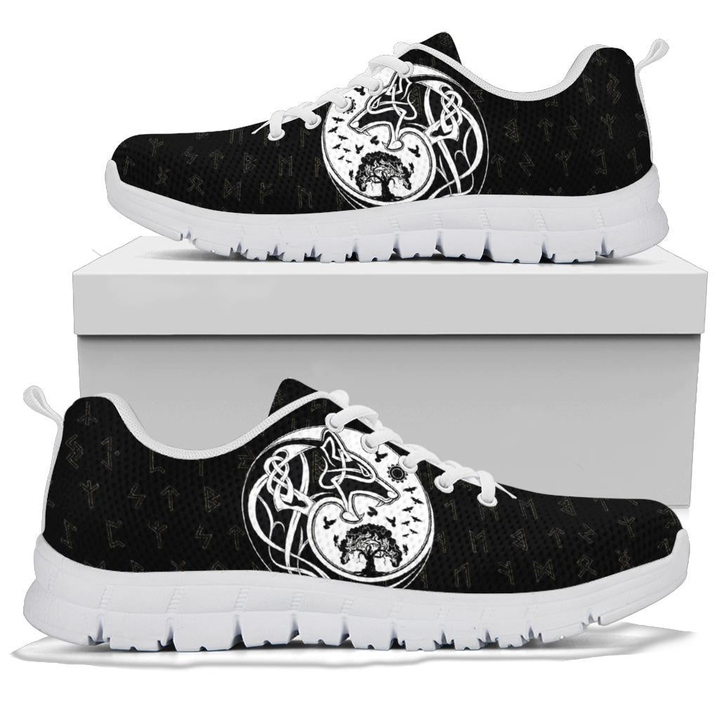 Viking Sneakers, Skoll and Hati Rune Tattoo RLT12 - Wonder Print Shop