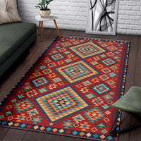 Geometric Red and Green Pattern Area Rug LT10 - Wonder Print Shop