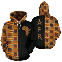 African Hoodie Kente Cloth - Bonwire Style The Half - Wonder Print Shop