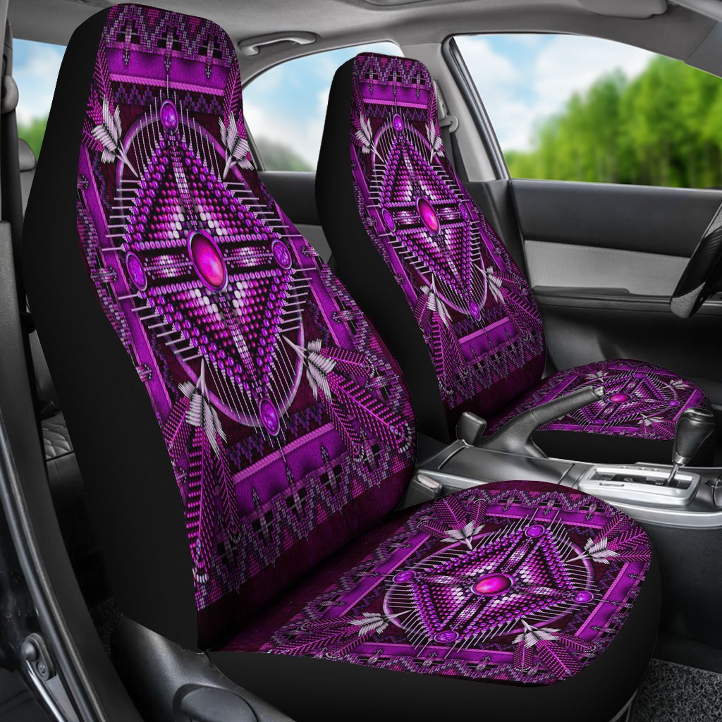 Naumaddic Arts Purple Native American Car Seat Covers LT10 - Wonder Print Shop