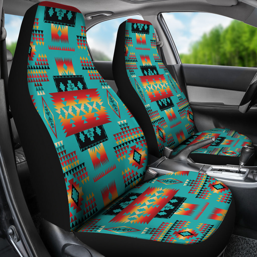 Blue Native Tribes Pattern Native American Car Seat Covers LT10 - Wonder Print Shop
