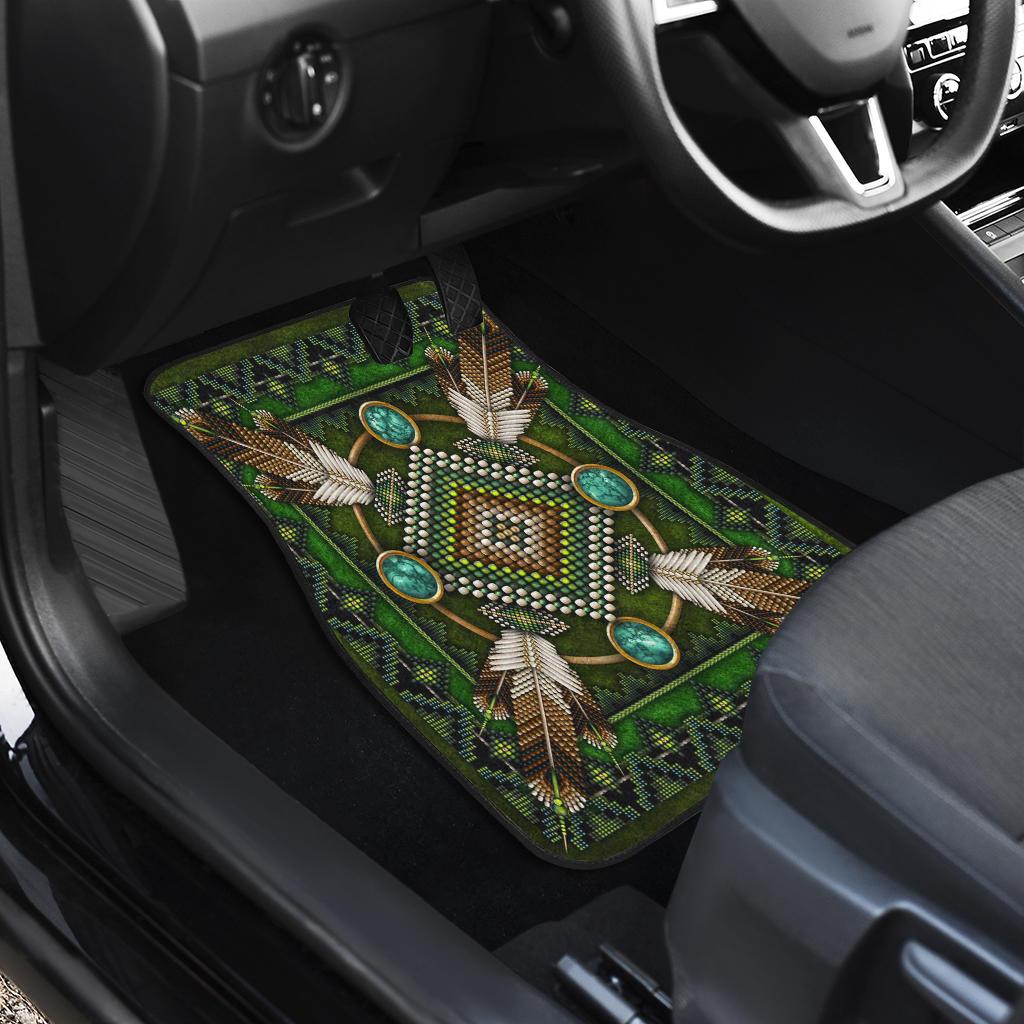 Mandala Green Native American Front Car Mats (Set Of 2) LT10 - Wonder Print Shop