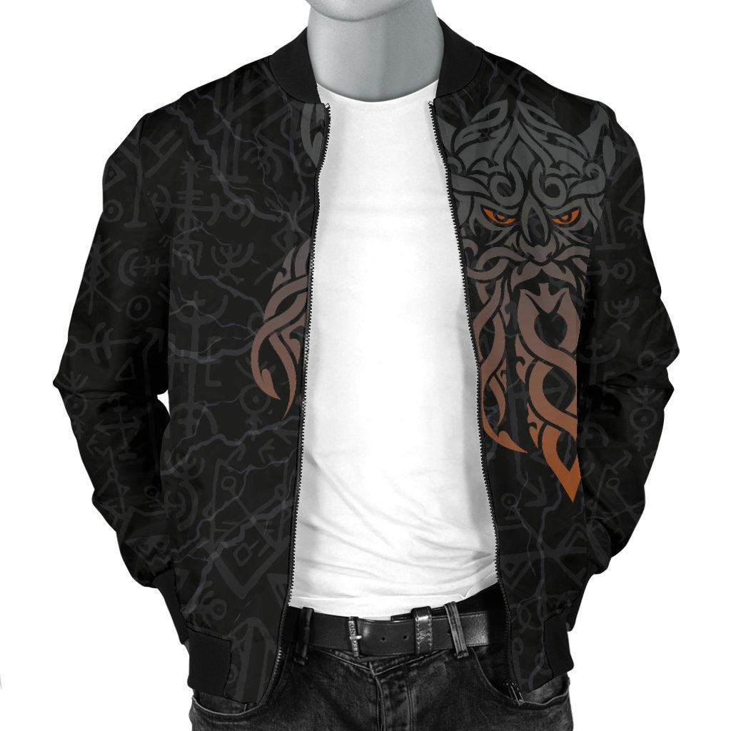 Viking Men's Bomber Jacket, Odin God Furthark Tattoo Special RLT12 - Wonder Print Shop