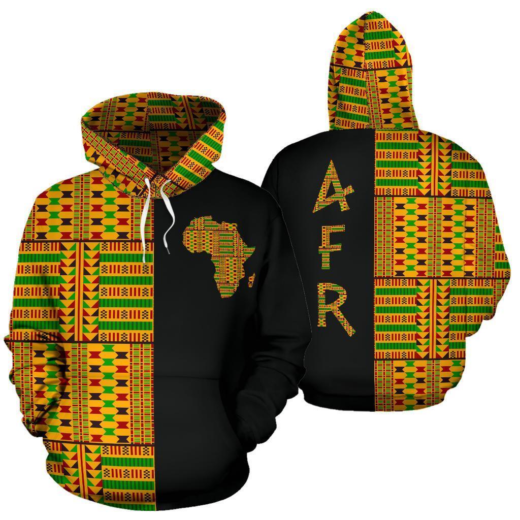 African Hoodie Kente Cloth Weaver Combined The Half - Wonder Print Shop