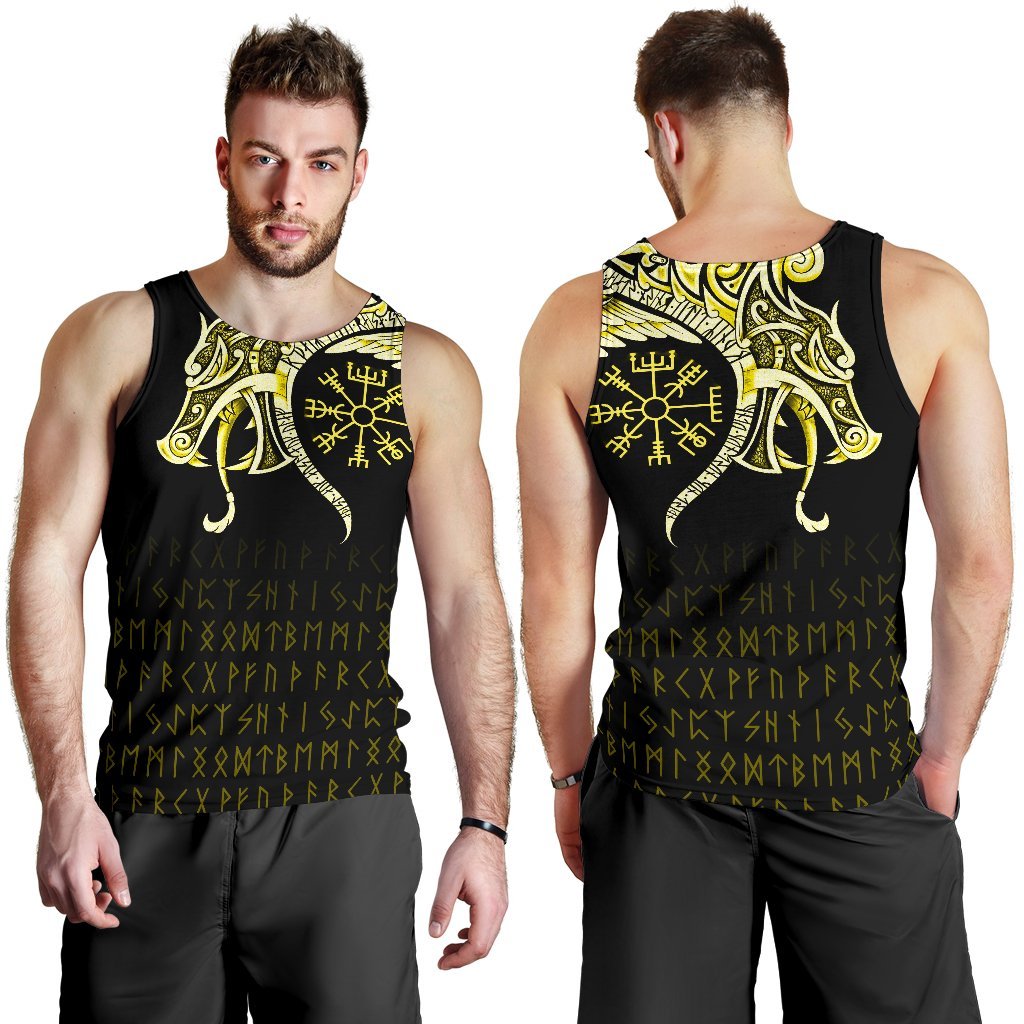 viking-mens-tank-top-fenrir-raven-and-vegvisir-tattoo-yellow