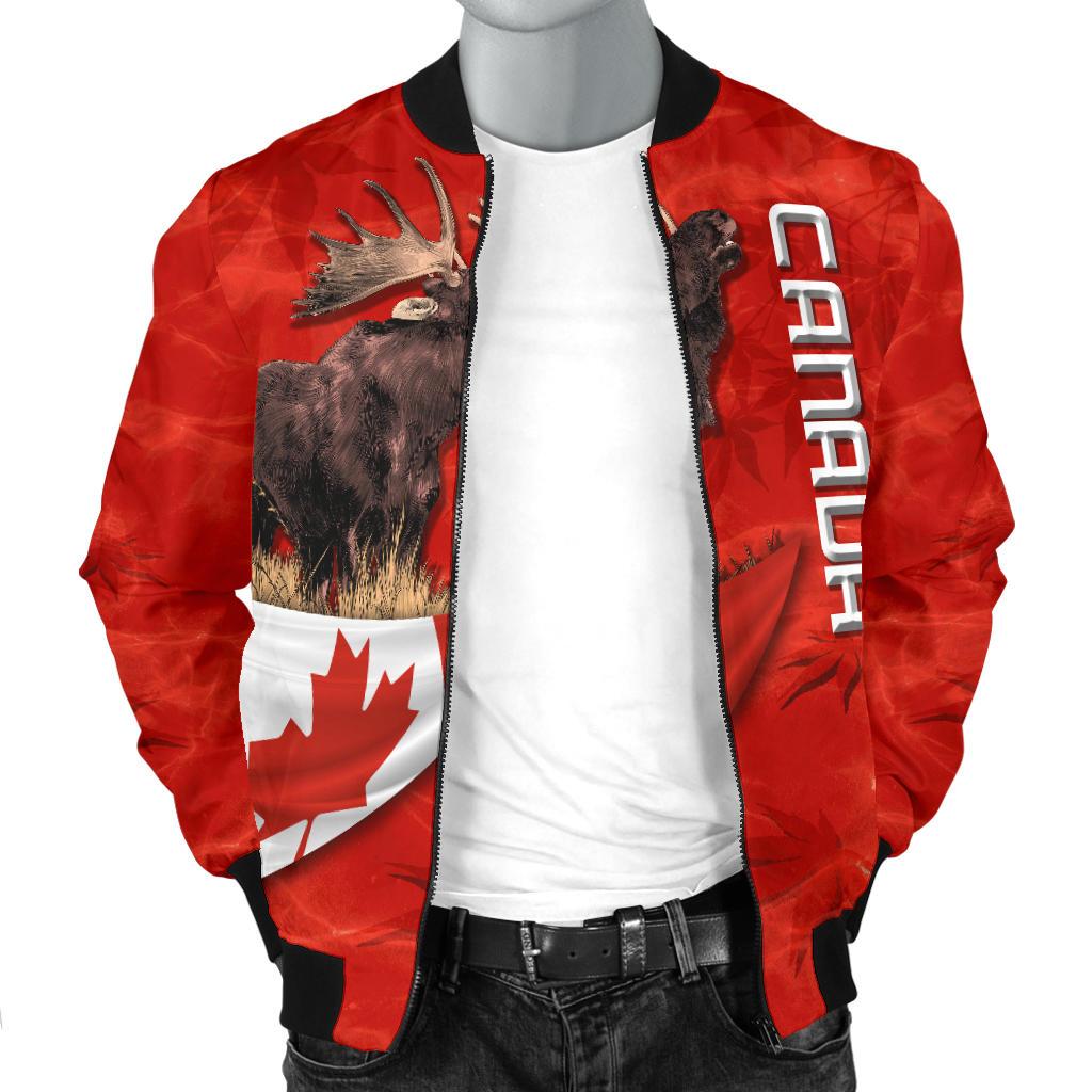 Canada Moose Men Bomber Jacket Maple Leaf - Wonder Print Shop