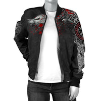 Viking Women's Bomber Jacket, Fenrir Blood RLT12 - Wonder Print Shop