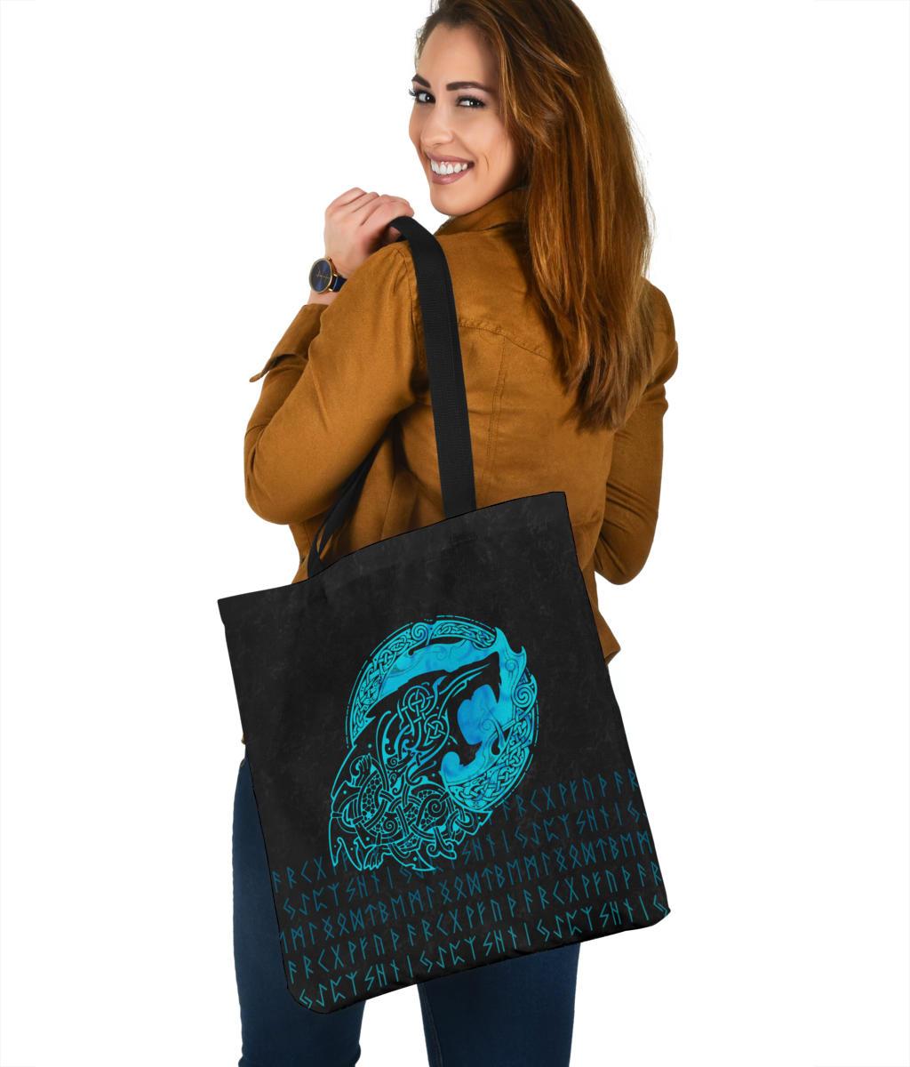 viking-tote-bag-fenrir-wolf-cyan