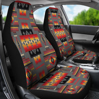 Gray Tribe Pattern Native American Car Seat Covers LT10 - Wonder Print Shop