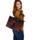 Viking Large Leather Tote Bag, Ethnic Odin Raven Red RLT12 - Wonder Print Shop