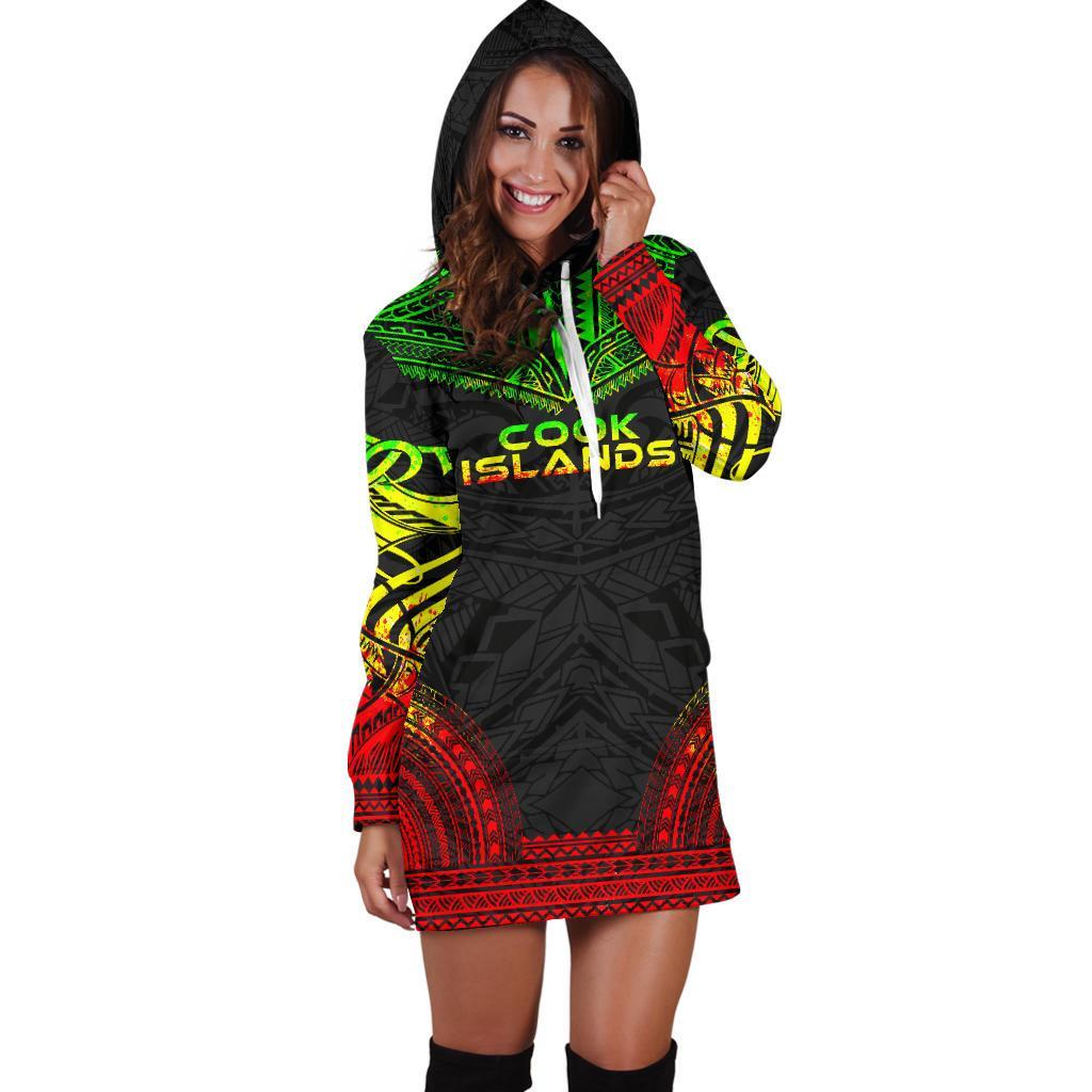 Cook Islands Women's Hoodie Dress - Polynesian Reggae Chief - Wonder Print Shop