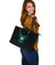 Viking Large Leather Tote Three Raven and Valknut Cyan RLT12 - Wonder Print Shop