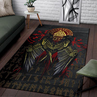 Viking Area Rug Vikings Valknut and Ravens Tattoo RLT12 - Wonder Print Shop