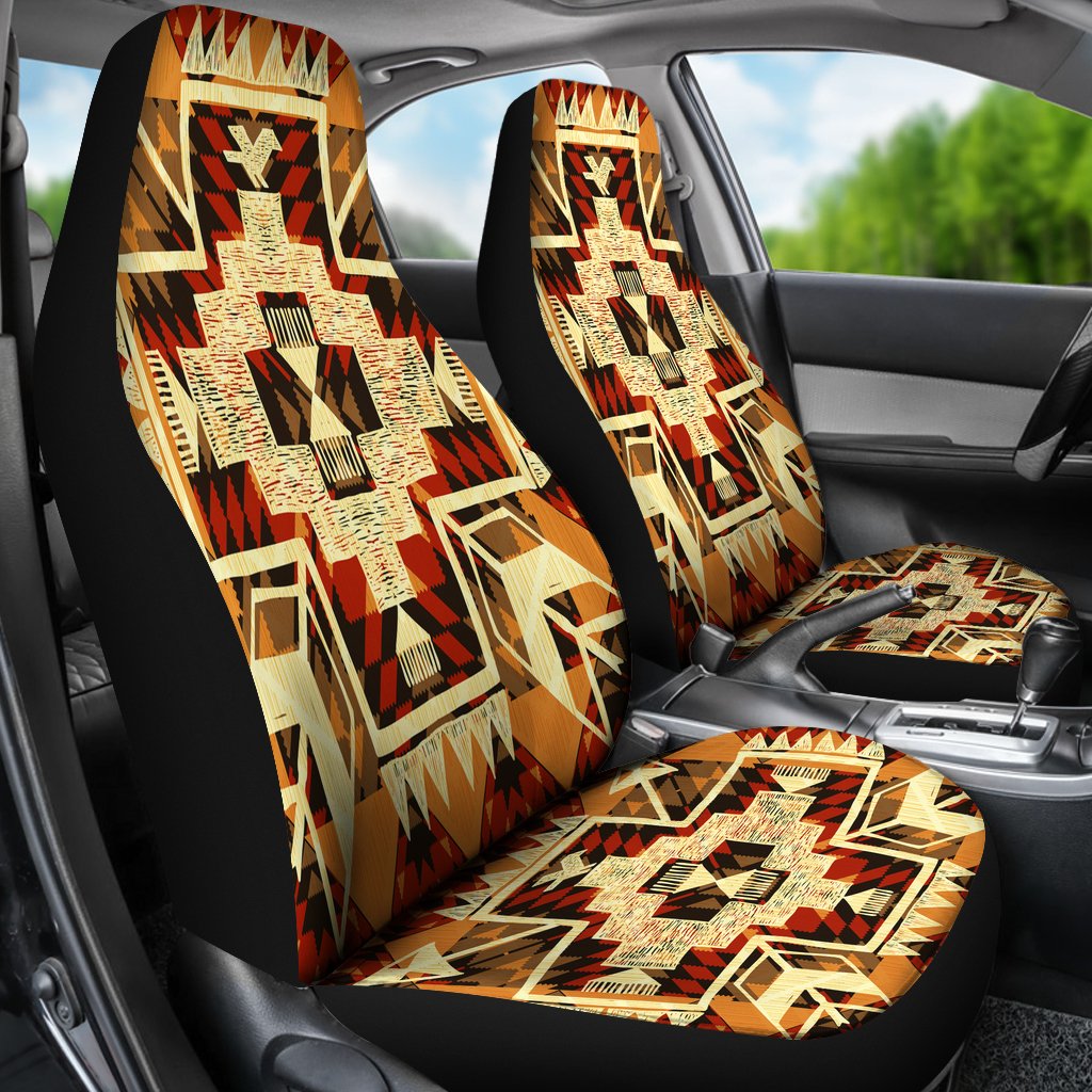 Indigenous Design Yellow Native American Car Seat Covers LT10 - Wonder Print Shop