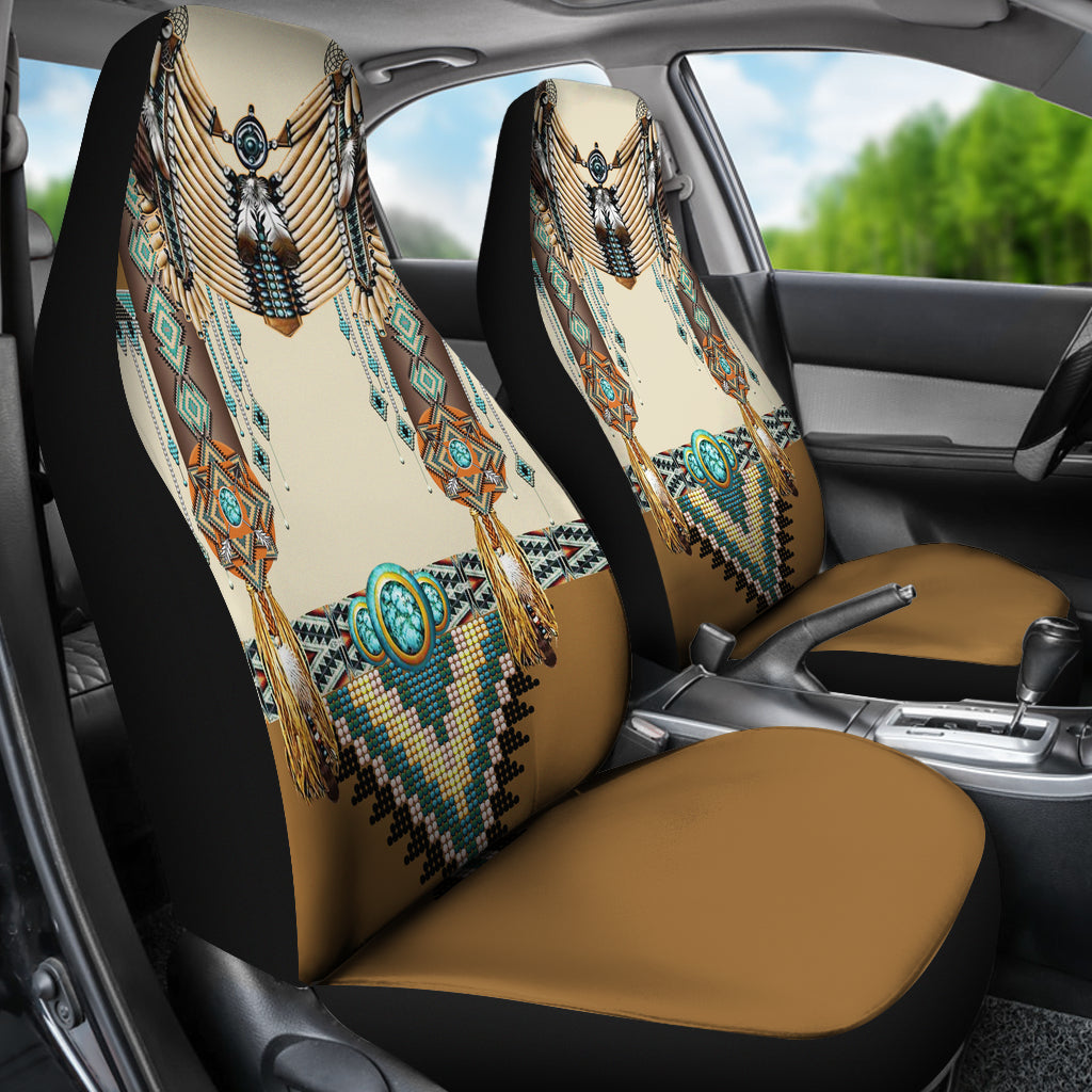 Brown Pattern Breastplate Native American Car Seat Cover GB NAT00059 CARS01 LT10 - Wonder Print Shop