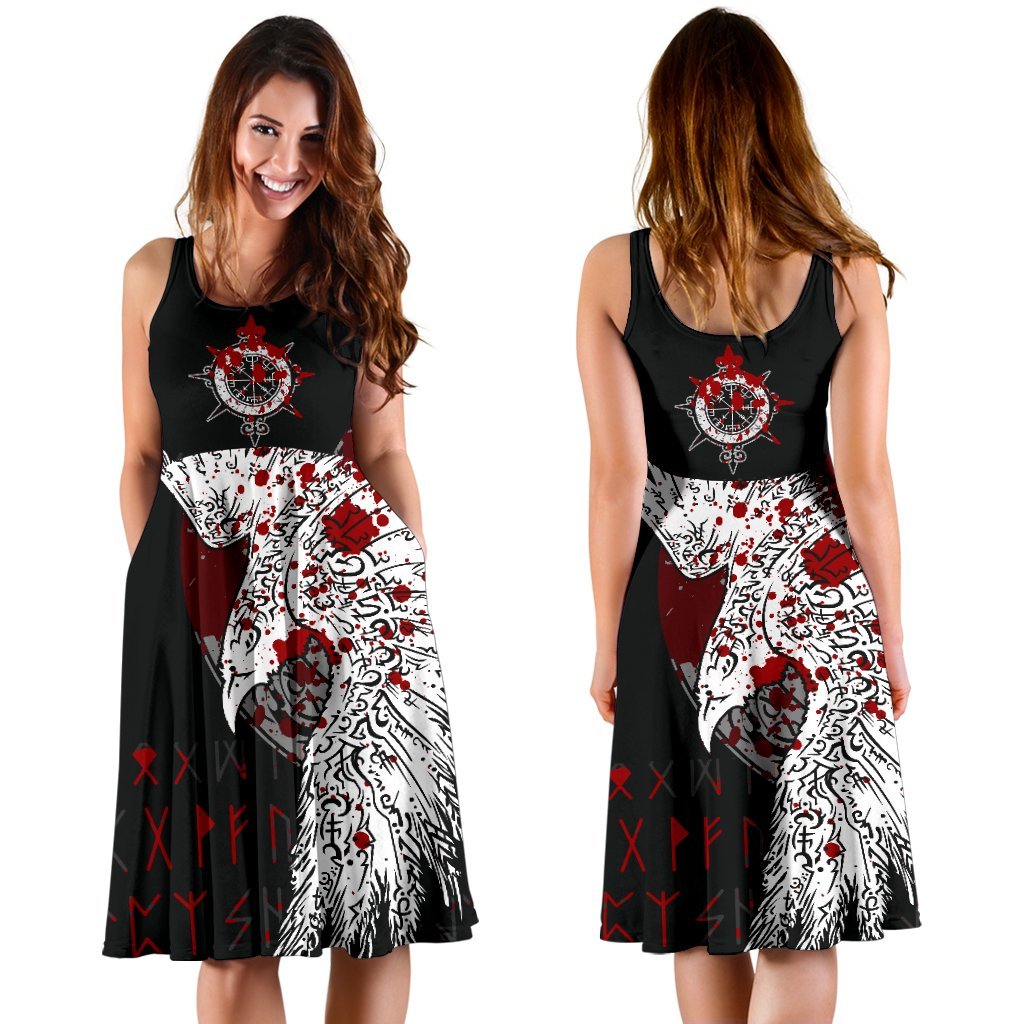 viking-womens-dress-mystical-raven-tattoo-blood