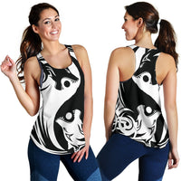 Viking Women's Racerback Tank - Ying Yang Wolf RLT12 - Wonder Print Shop