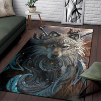 Wolf Warrior Native American Area Rug LT10 - Wonder Print Shop