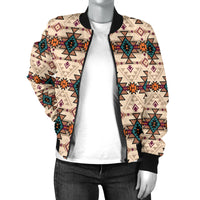 Retro Color Tribal Women's Bomber Jacket LT10 - Wonder Print Shop