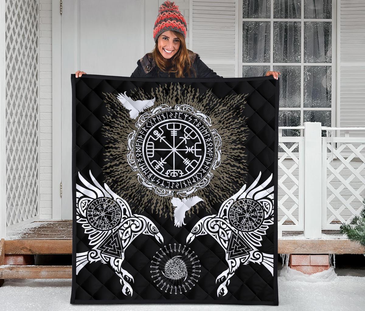 Viking Premium Quilt Raven, Valknut and Vegvisir RLT12 - Wonder Print Shop