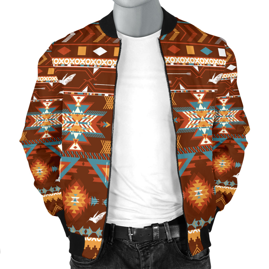 Pattern With Birds Men's Bomber Jacket LT10 - Wonder Print Shop