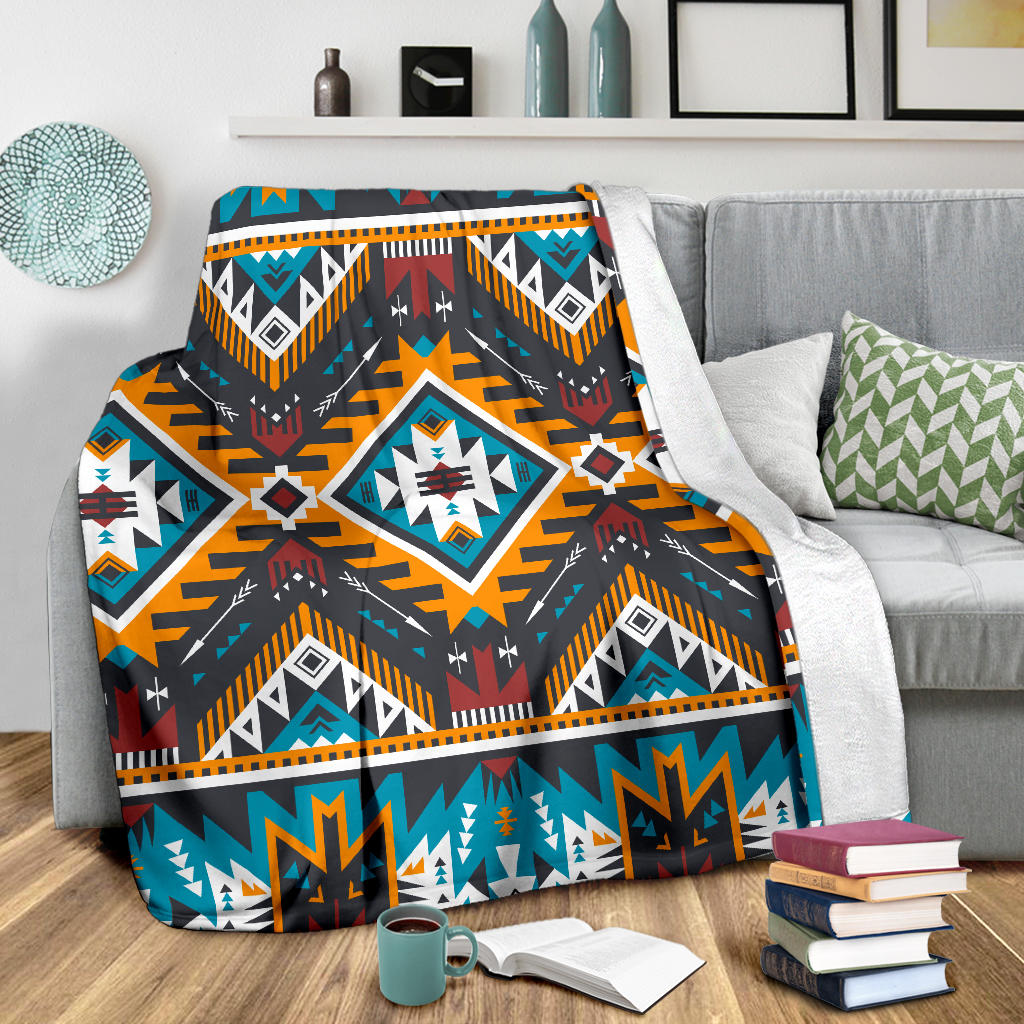 yellow-aztec-geometric-blanket