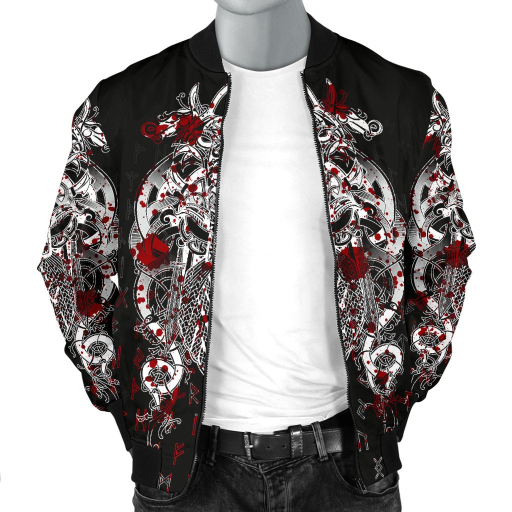 Viking Tyr Tattoo Blood Men's Bomber Jacket RLT12 - Wonder Print Shop