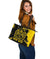 Viking Large Leather Tote Bag, Loki Bound Triskele Rune Gold RLT12 - Wonder Print Shop