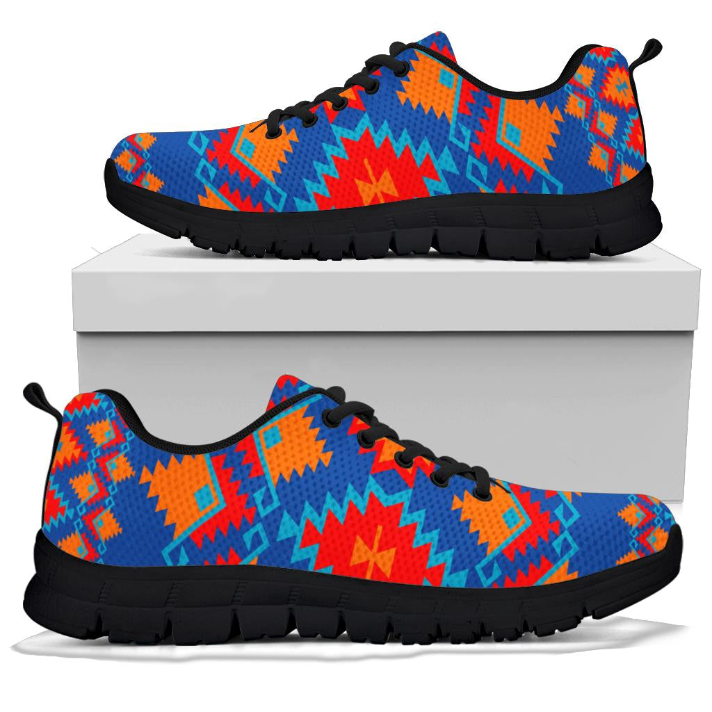 Native American Red and Yellow Geometric Sneakers LT10 - Wonder Print Shop