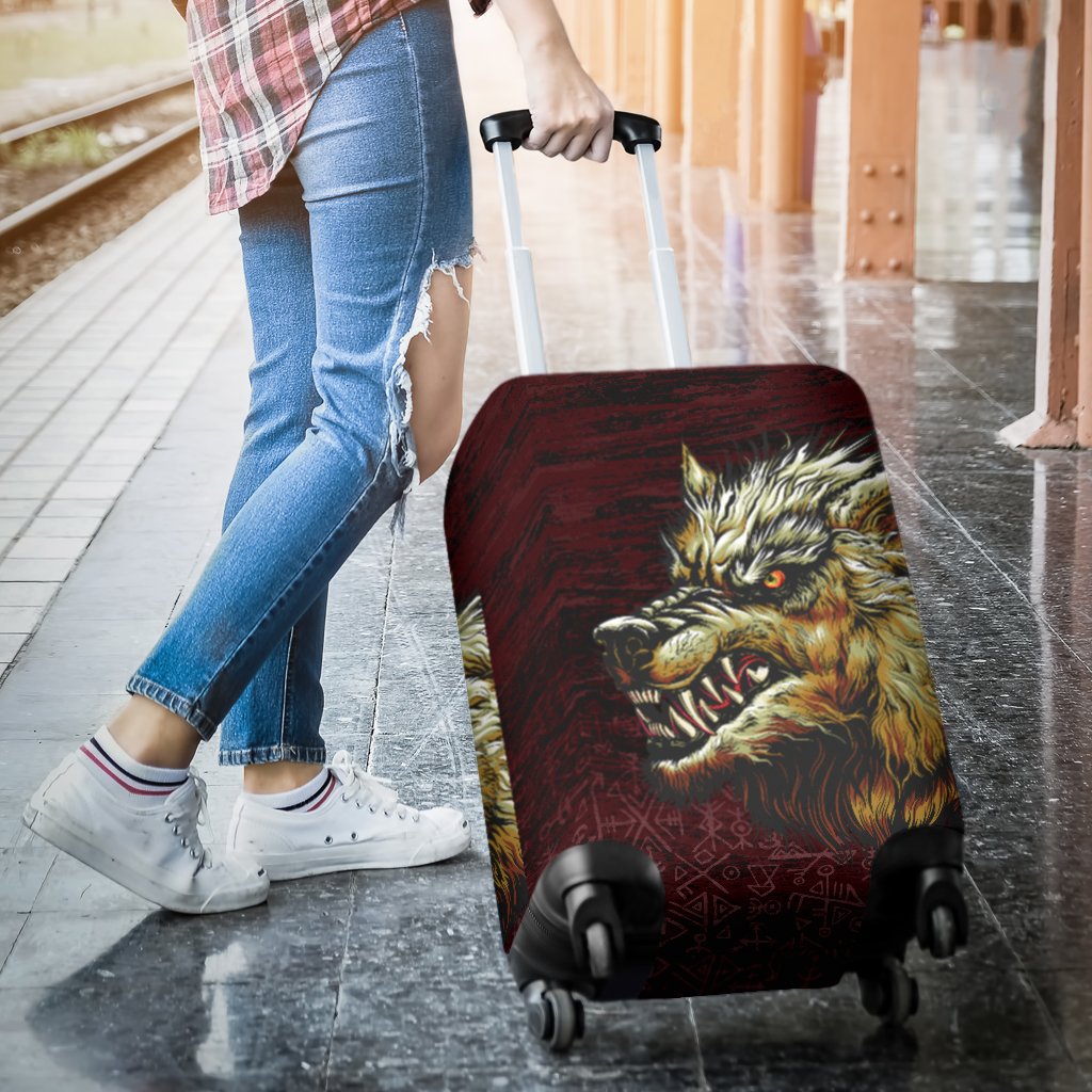 Viking Luggage Covers - Fenrir On The Blood Moon Background RLT12 - Wonder Print Shop