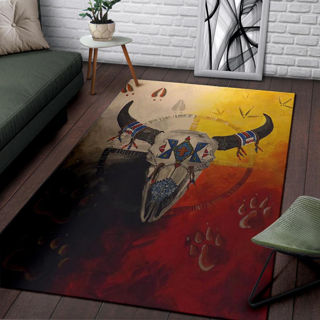 Bison Medicine Wheels Native American Pride Area Rug no link LT10 - Wonder Print Shop