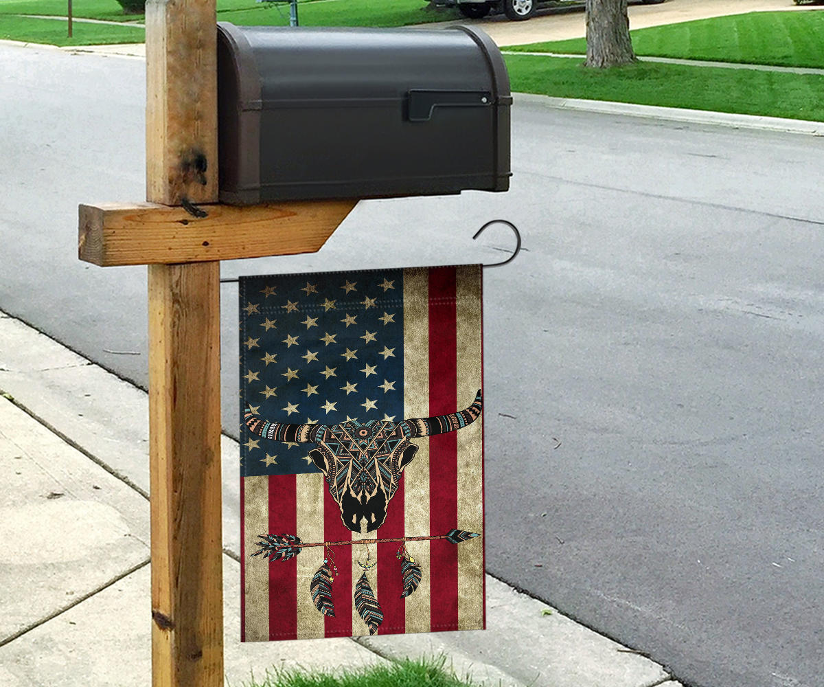 Bison And Arrow Native American Flag Decor LT10 - Wonder Print Shop