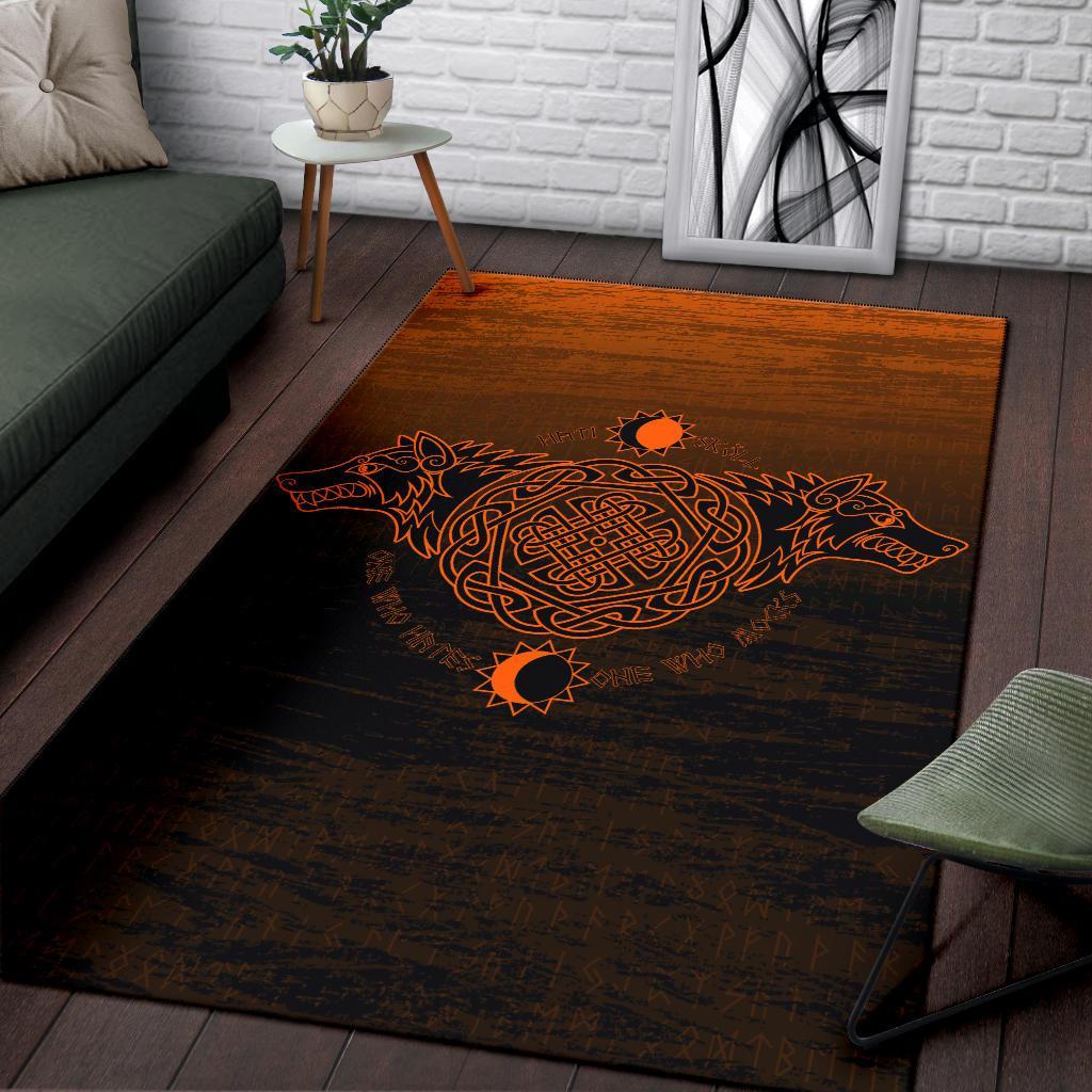 Viking Area Rug, Skoll and Hati Orange RLT12 - Wonder Print Shop