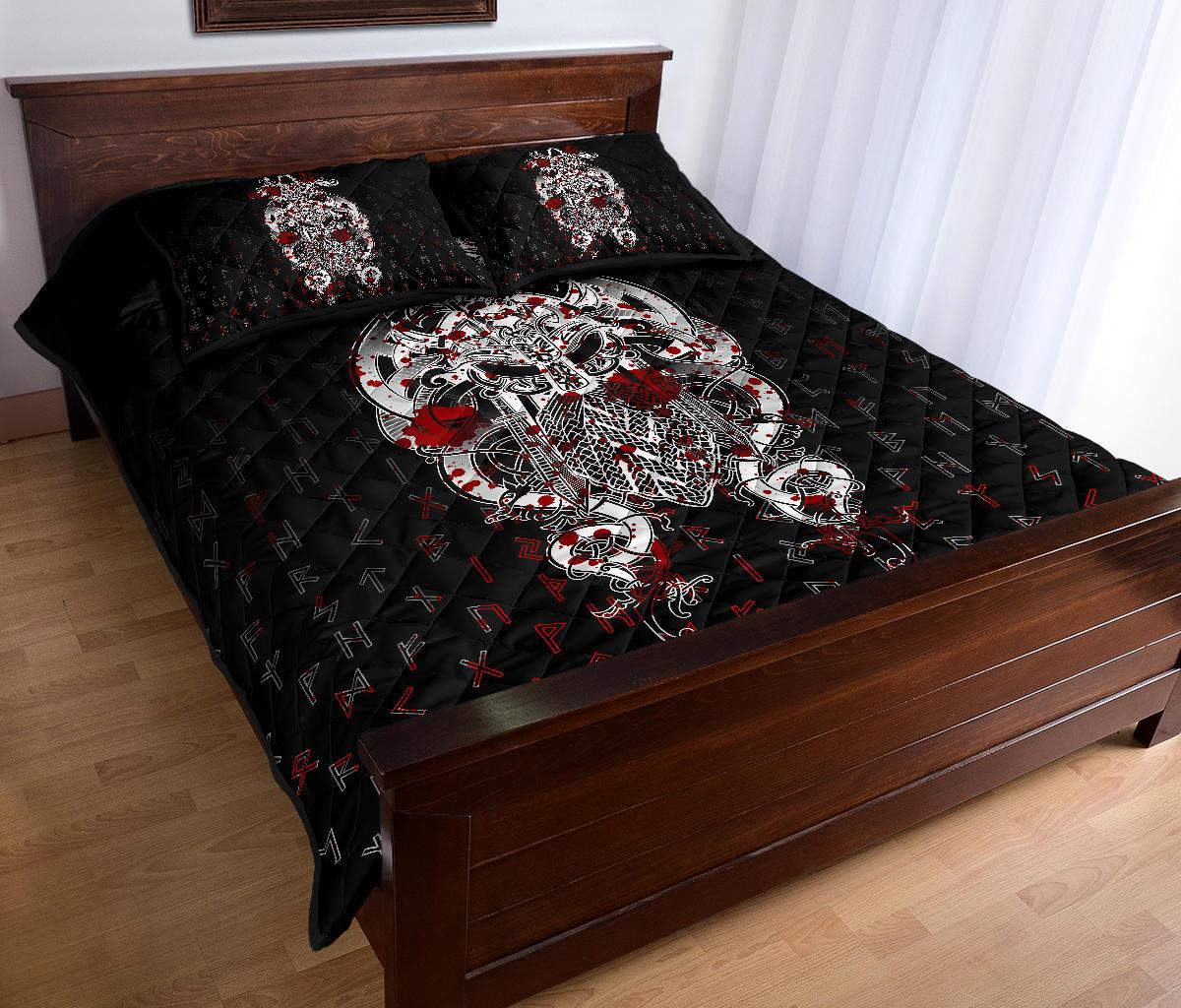 Viking Tyr Tattoo Blood Quilt Bed Set RLT12 - Wonder Print Shop