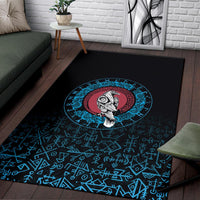 Viking Area Rug Raven Celtic Cyan RLT12 - Wonder Print Shop