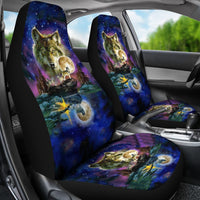 Wolf Galaxy Night Sky Car Seat Covers LT10 - Wonder Print Shop