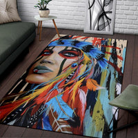 Native Girl Native American Area Rug LT10 - Wonder Print Shop