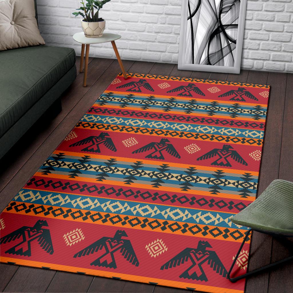 Red Thunderbird Native American Design Area Rug LT10 - Wonder Print Shop