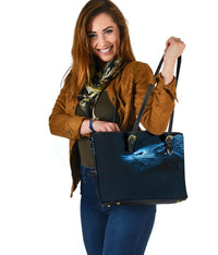 Viking Small Leather Tote, Fenrir Wolf RLT12 - Wonder Print Shop