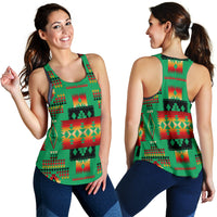 Green Tribe Pattern Native American Women Racerback Tank LT10 - Wonder Print Shop