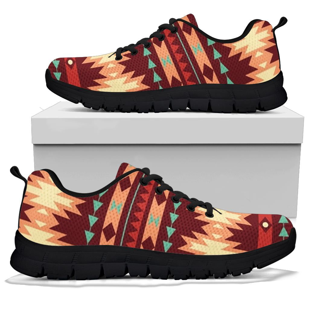 Native American Red Ethnic Pattern Sneakers LT10 - Wonder Print Shop