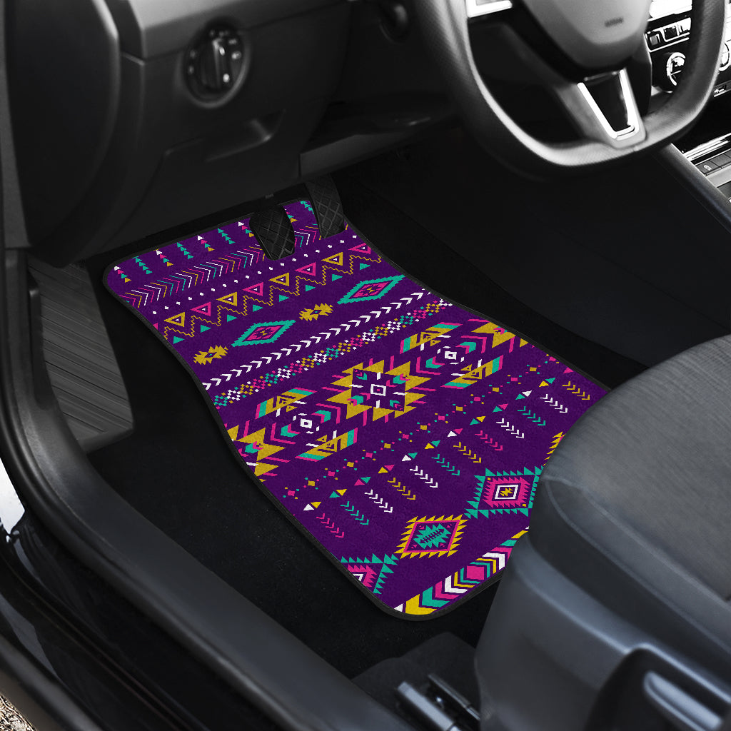 Native American Light Purple Pattern Front Car Mats Set Of 2 LT10 - Wonder Print Shop
