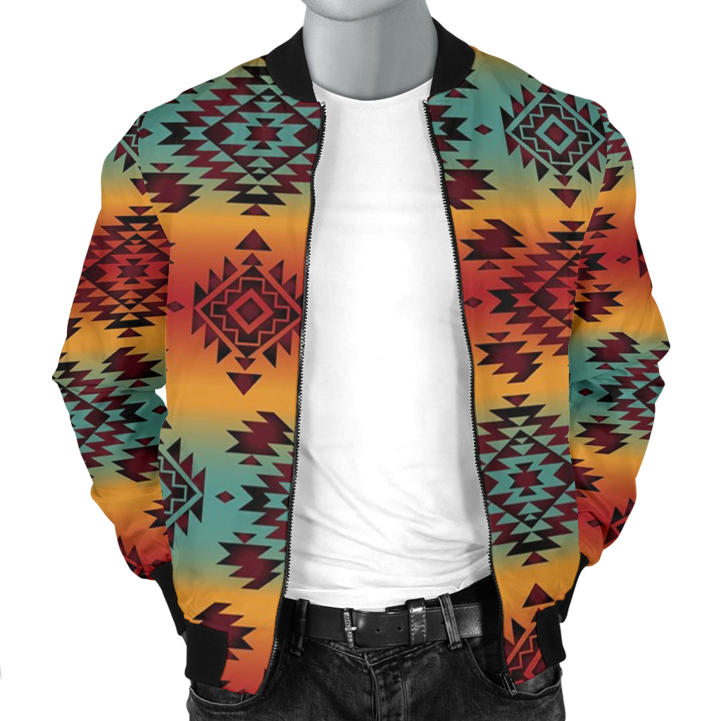 Blue Orange Men's Bomber Jacket LT10 - Wonder Print Shop